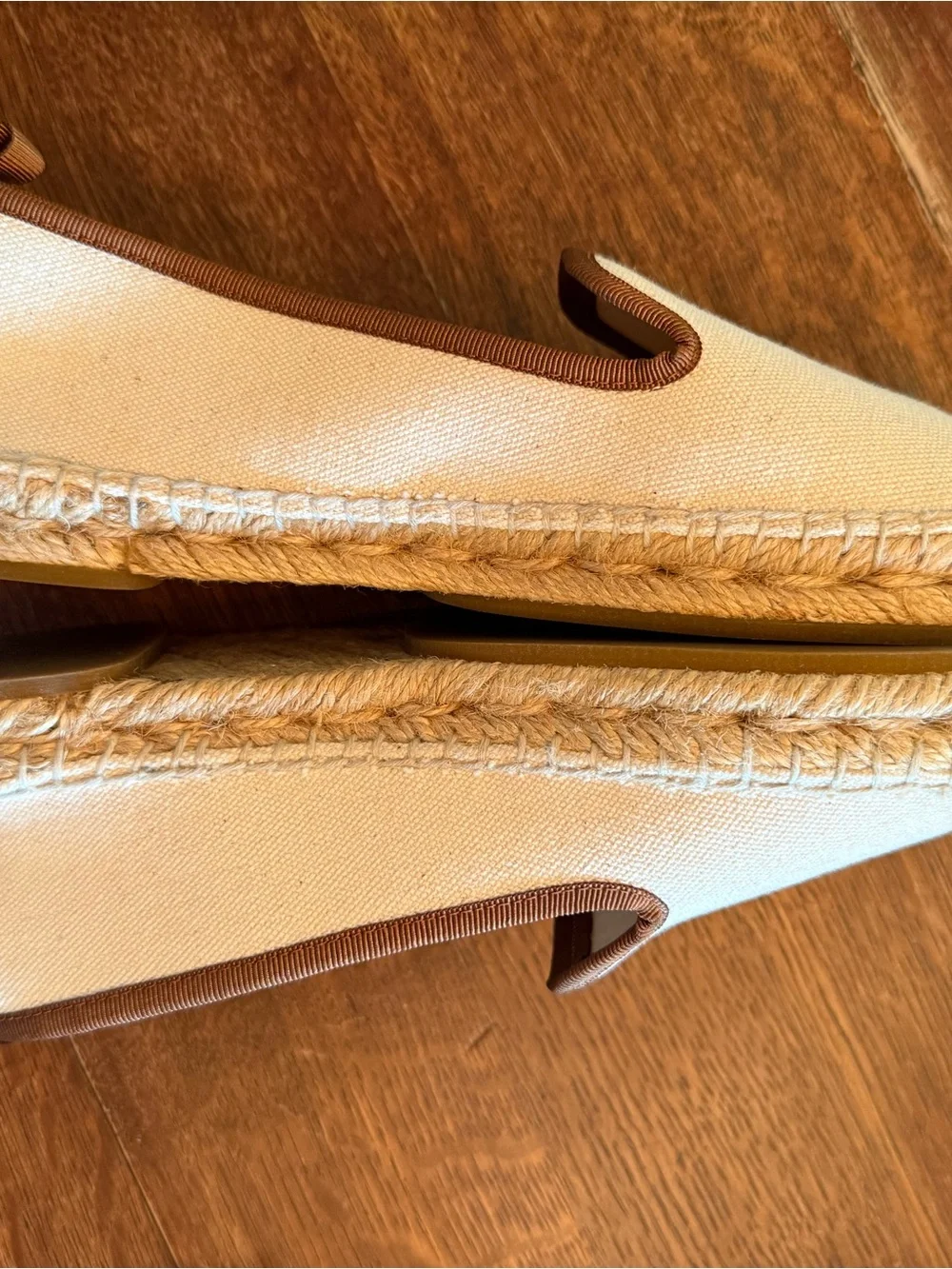 Fendi Cream Canvas and Brown Leather-Trim Espadrilles